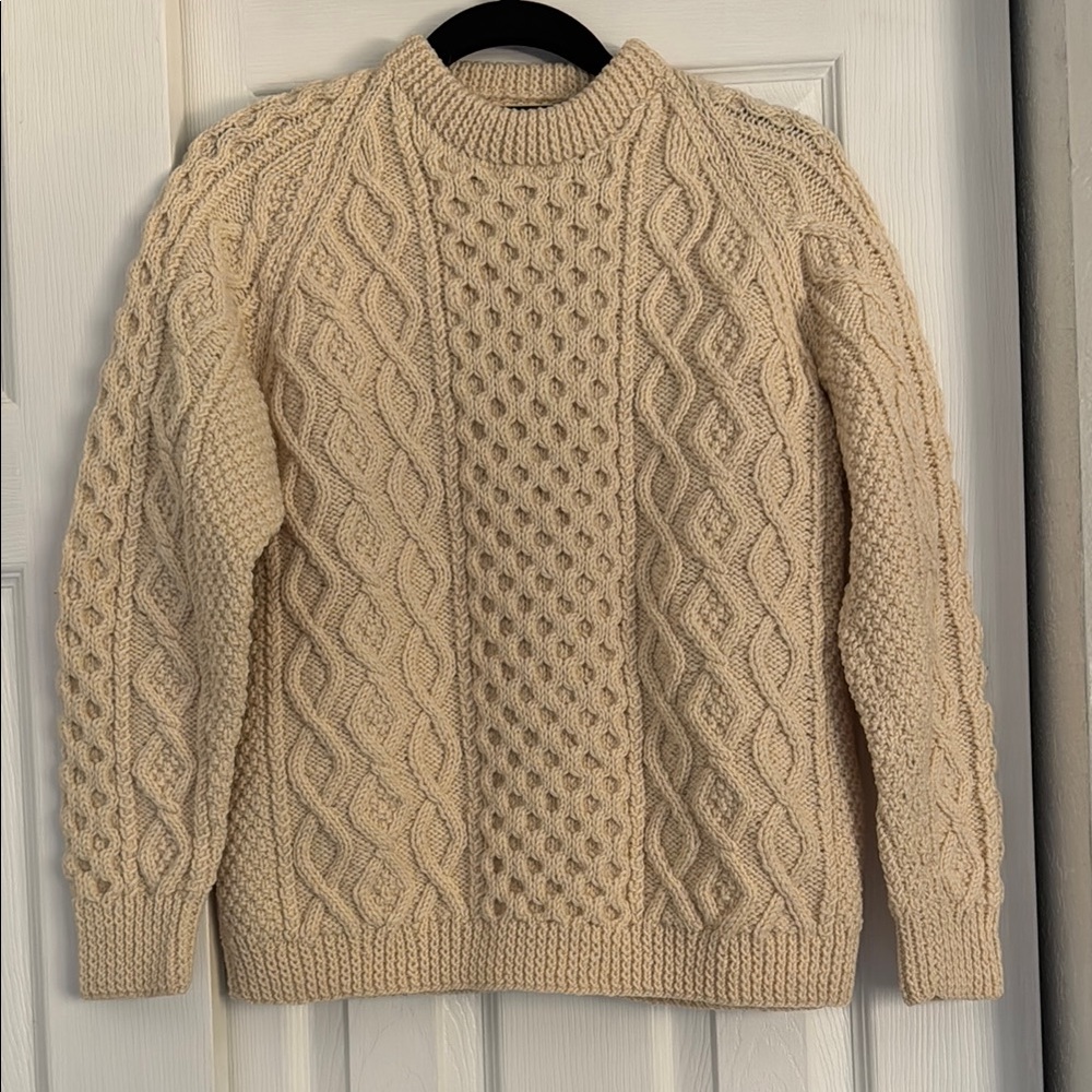 Irish Cottage Wool Fishermen’s Sweater Small